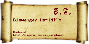 Biswanger Harlám névjegykártya